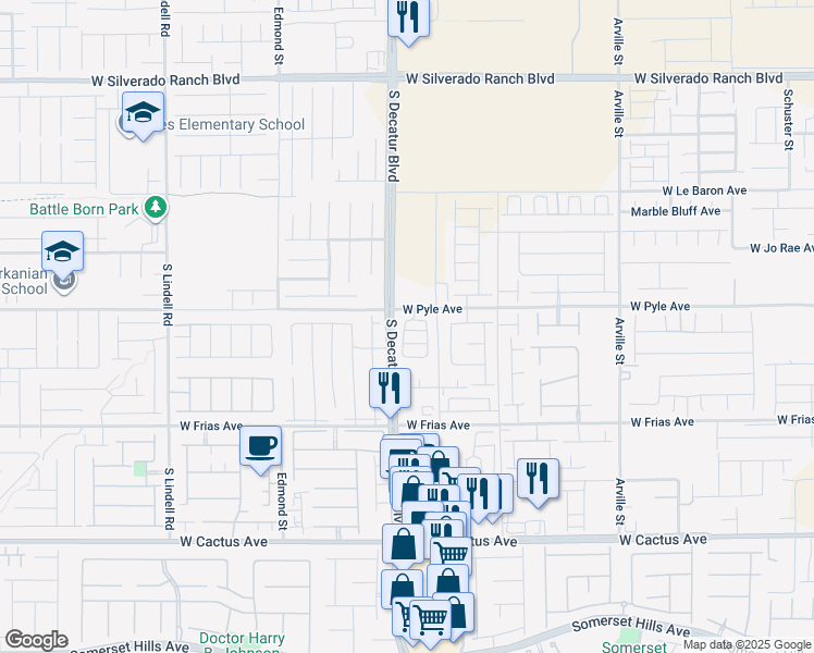 map of restaurants, bars, coffee shops, grocery stores, and more near 4862 Orchid Ridge Avenue in Las Vegas