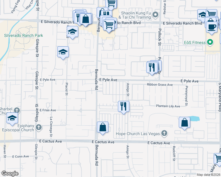 map of restaurants, bars, coffee shops, grocery stores, and more near 10119 Tumbling Tree Street in Las Vegas