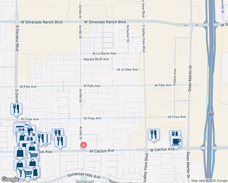 map of restaurants, bars, coffee shops, grocery stores, and more near 10103 Crimson Crown Street in Las Vegas