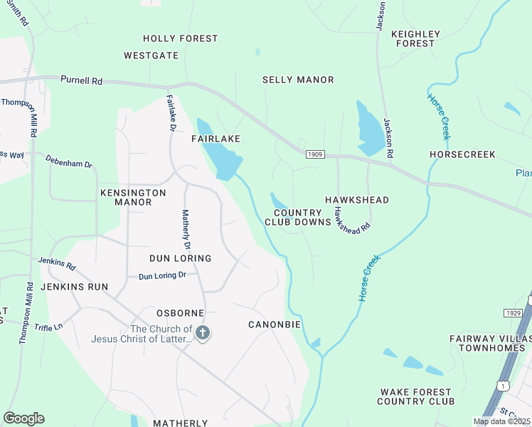 map of restaurants, bars, coffee shops, grocery stores, and more near 2552 Palmer Court in Wake Forest
