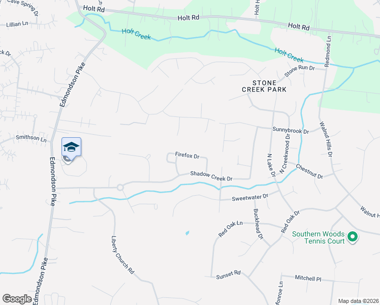 map of restaurants, bars, coffee shops, grocery stores, and more near 622 Firefox Drive in Brentwood