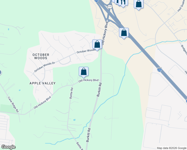 map of restaurants, bars, coffee shops, grocery stores, and more near 433 Old Hickory Boulevard in Nashville