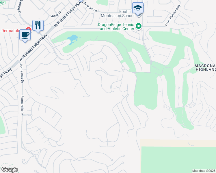 map of restaurants, bars, coffee shops, grocery stores, and more near 619 Dragon Mountain Court in Henderson