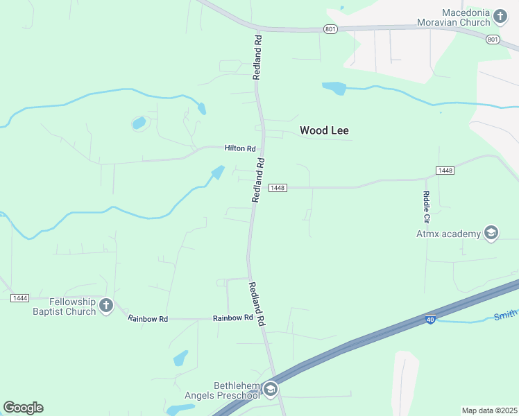 map of restaurants, bars, coffee shops, grocery stores, and more near 608 Redland Road in Advance