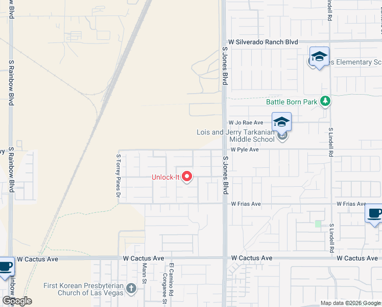 map of restaurants, bars, coffee shops, grocery stores, and more near 6222 Maidenhair Fern Court in Las Vegas