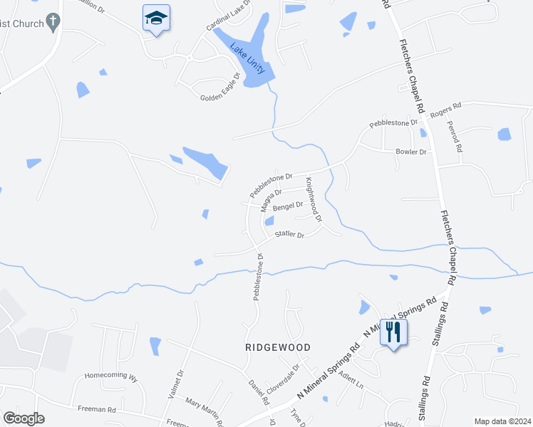 map of restaurants, bars, coffee shops, grocery stores, and more near 416 Magna Drive in Durham