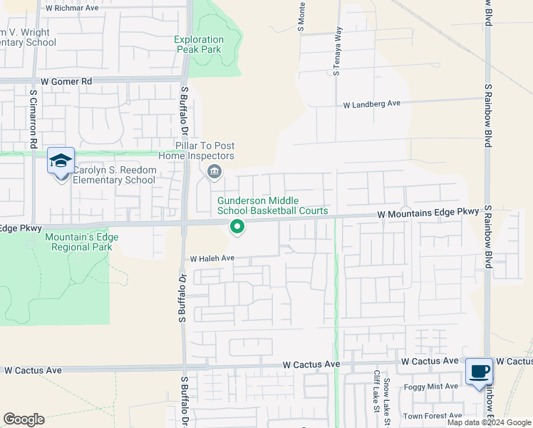 map of restaurants, bars, coffee shops, grocery stores, and more near 7567 West Desertscape Avenue in Las Vegas