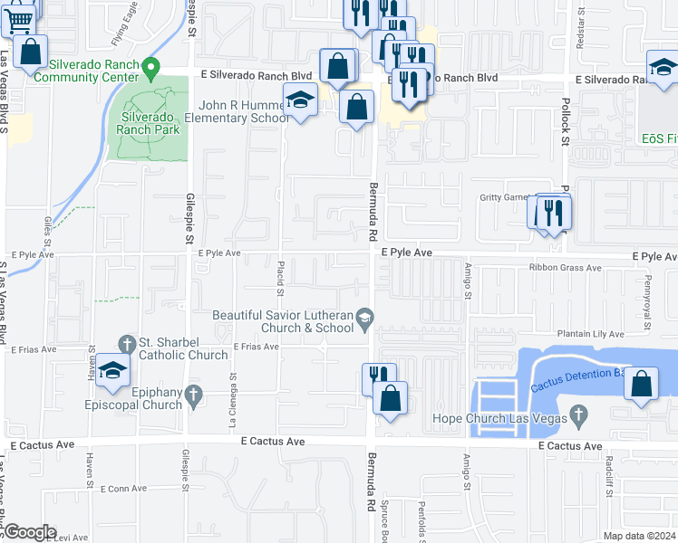 map of restaurants, bars, coffee shops, grocery stores, and more near 365 Sapphire Rock Avenue in Las Vegas