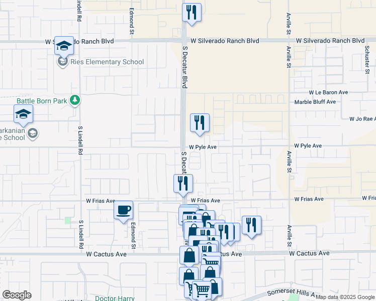 map of restaurants, bars, coffee shops, grocery stores, and more near 4880 Lilac Ridge Avenue in Las Vegas