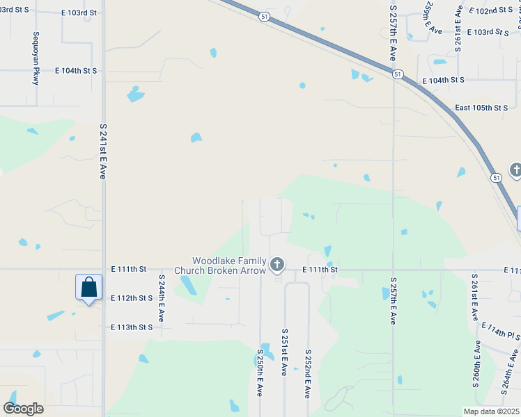 map of restaurants, bars, coffee shops, grocery stores, and more near 10885 Meadow Crest Drive in Broken Arrow