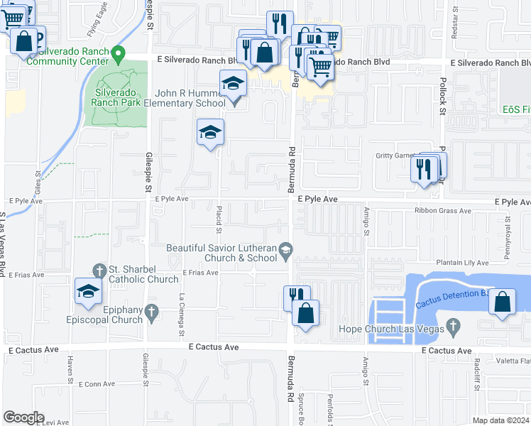 map of restaurants, bars, coffee shops, grocery stores, and more near 365 Sapphire Rock Avenue in Las Vegas