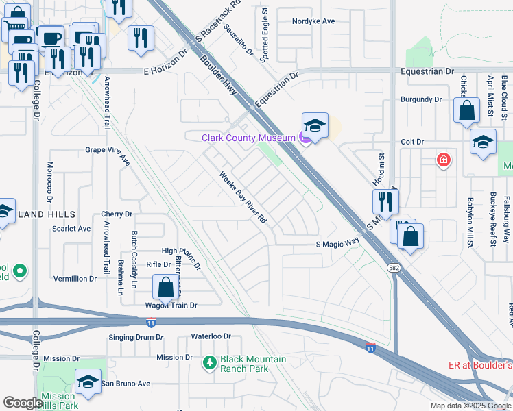 map of restaurants, bars, coffee shops, grocery stores, and more near 603 Pinetop Lake Street in Henderson