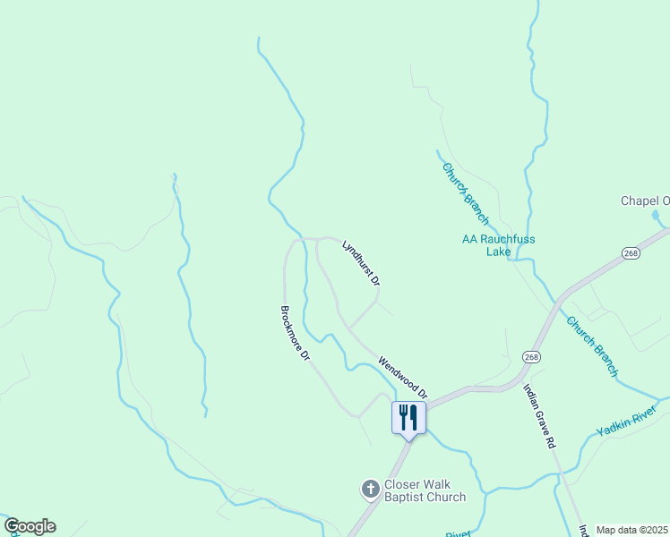 map of restaurants, bars, coffee shops, grocery stores, and more near 2140 Wendwood Drive in Lenoir