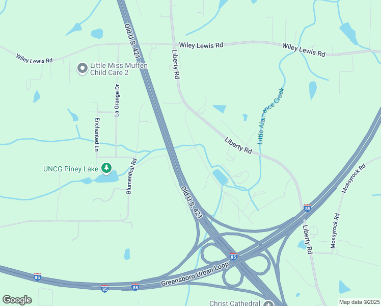 map of restaurants, bars, coffee shops, grocery stores, and more near 4202 Old Liberty Place in Greensboro
