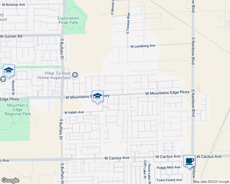 map of restaurants, bars, coffee shops, grocery stores, and more near 7409 West Desertscape Avenue in Las Vegas