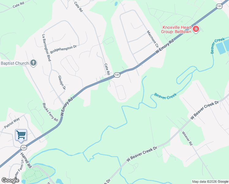 map of restaurants, bars, coffee shops, grocery stores, and more near 5300 West Emory Road in Powell