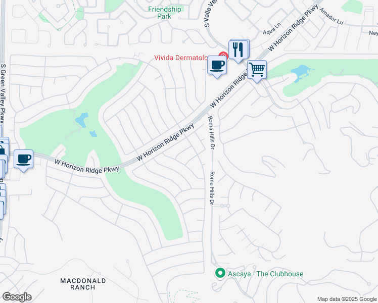 map of restaurants, bars, coffee shops, grocery stores, and more near 1805 Walking Path Avenue in Henderson