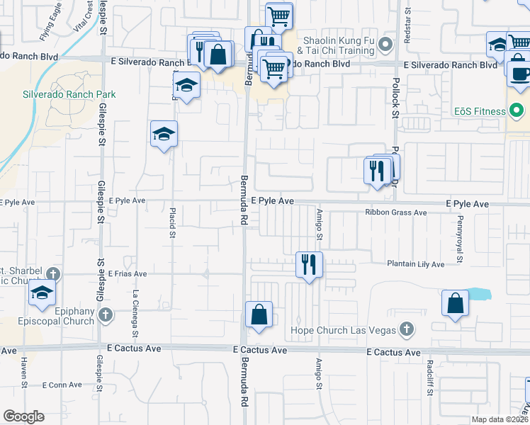 map of restaurants, bars, coffee shops, grocery stores, and more near 10119 Tumbling Tree Street in Las Vegas
