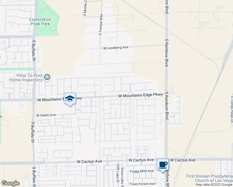 map of restaurants, bars, coffee shops, grocery stores, and more near 7271 West Elessar Avenue in Las Vegas