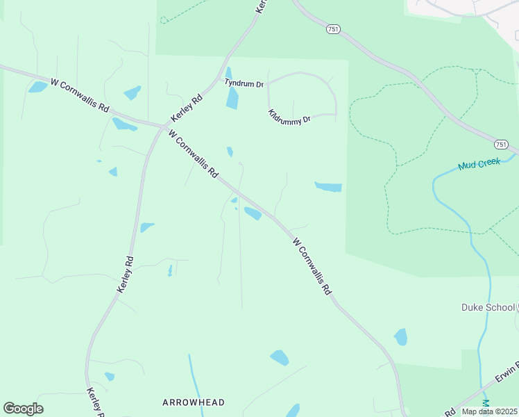 map of restaurants, bars, coffee shops, grocery stores, and more near 3815 West Cornwallis Road in Durham