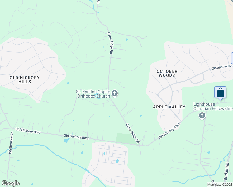 map of restaurants, bars, coffee shops, grocery stores, and more near 5988B Cane Ridge Road in Nashville