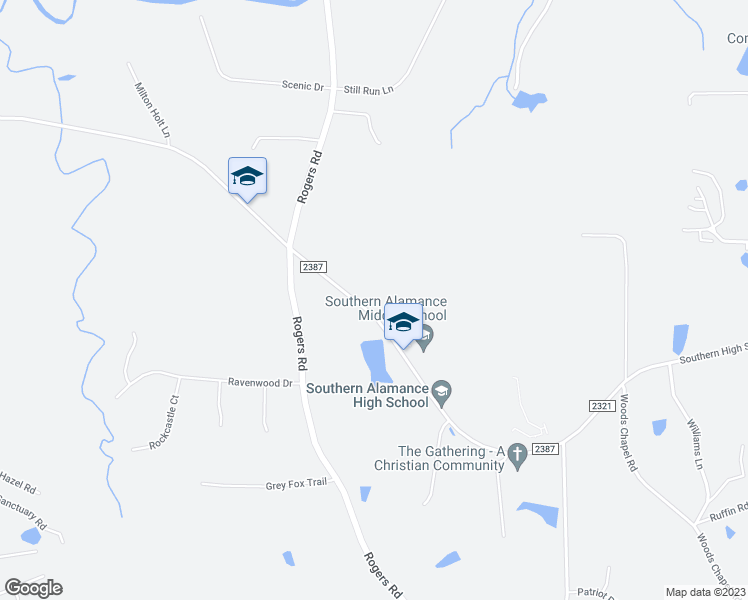 map of restaurants, bars, coffee shops, grocery stores, and more near 843A Southern High School Road in Graham