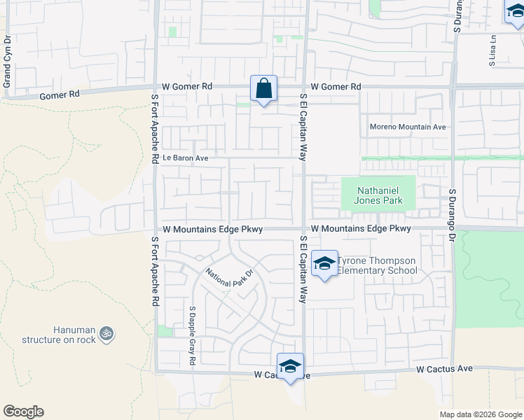 map of restaurants, bars, coffee shops, grocery stores, and more near 10057 South Fort Pike Street in Las Vegas