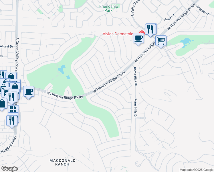 map of restaurants, bars, coffee shops, grocery stores, and more near 1828 Eagle Mesa Avenue in Henderson