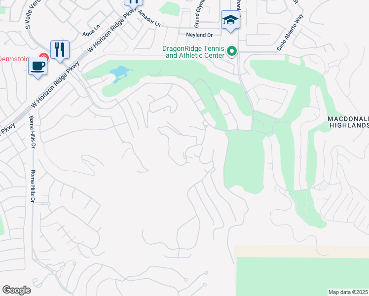 map of restaurants, bars, coffee shops, grocery stores, and more near 620 Dragon Mountain Court in Henderson