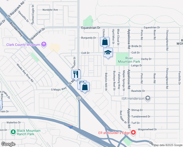 map of restaurants, bars, coffee shops, grocery stores, and more near 1280 Dalene Avenue in Henderson