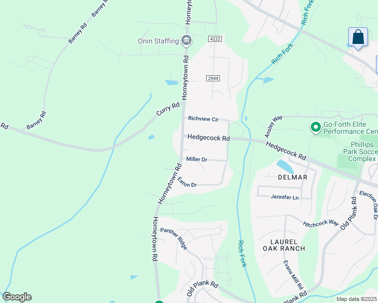 map of restaurants, bars, coffee shops, grocery stores, and more near 507 Horneytown Road in High Point