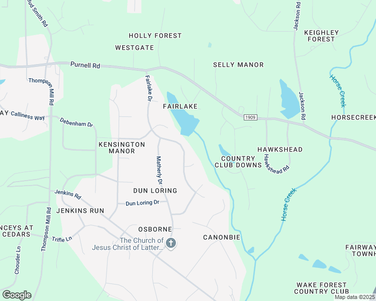 map of restaurants, bars, coffee shops, grocery stores, and more near 7808 Fairlake Drive in Wake Forest