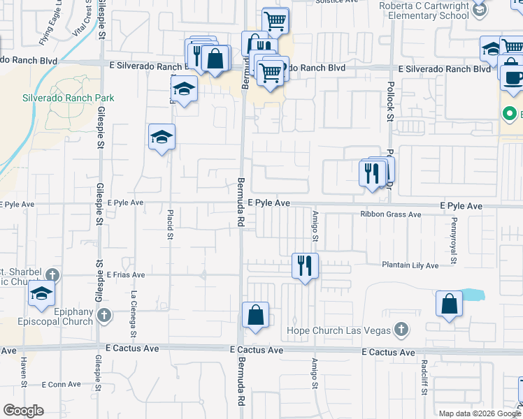 map of restaurants, bars, coffee shops, grocery stores, and more near 10119 Tumbling Tree Street in Las Vegas