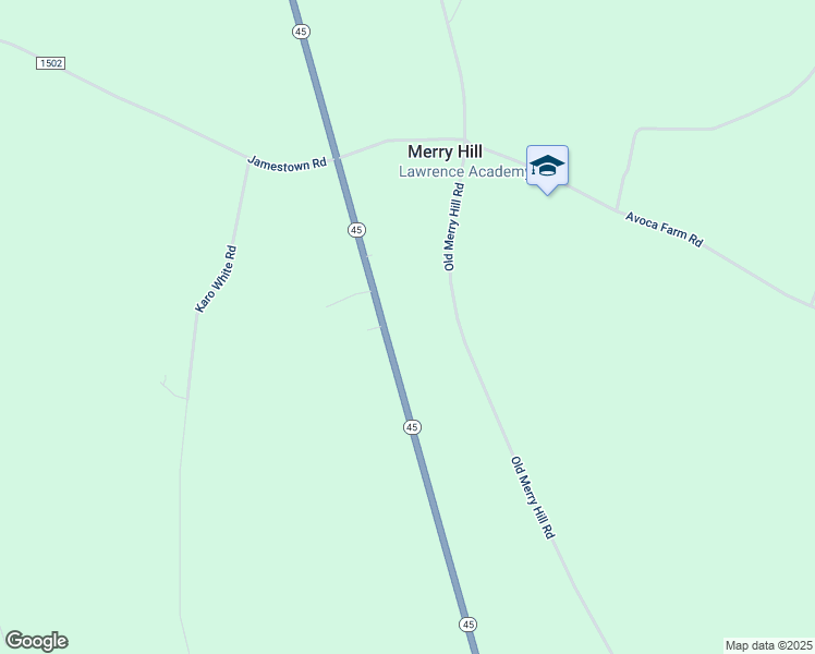 map of restaurants, bars, coffee shops, grocery stores, and more near 501 North Carolina 45 in Merry Hill