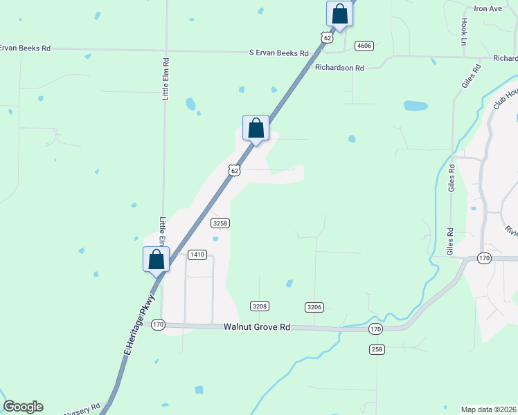 map of restaurants, bars, coffee shops, grocery stores, and more near 10962 Otter Road in Prairie Grove