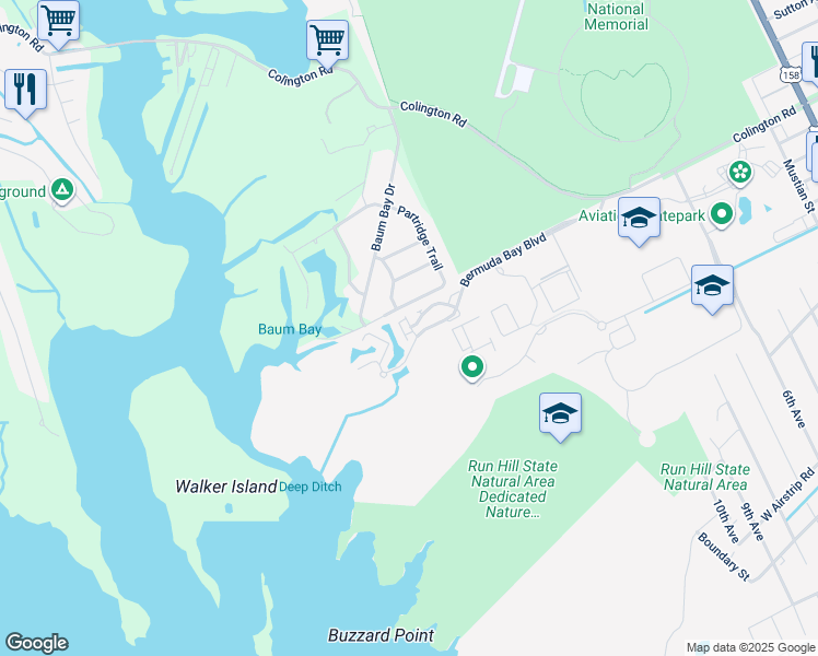 map of restaurants, bars, coffee shops, grocery stores, and more near 1514 Baileys Bay Rd in Kill Devil Hills