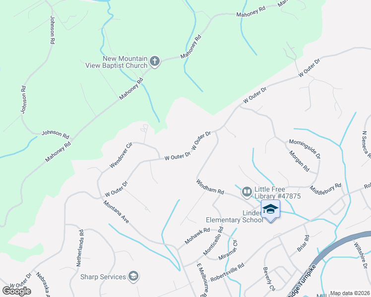 map of restaurants, bars, coffee shops, grocery stores, and more near 914 West Outer Drive in Oak Ridge