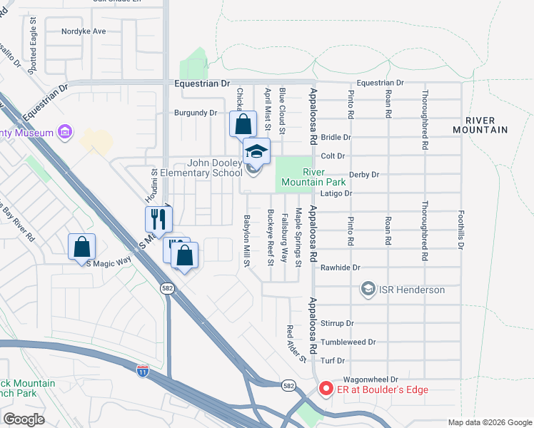 map of restaurants, bars, coffee shops, grocery stores, and more near 2031 Buckeye Reef Street in Henderson
