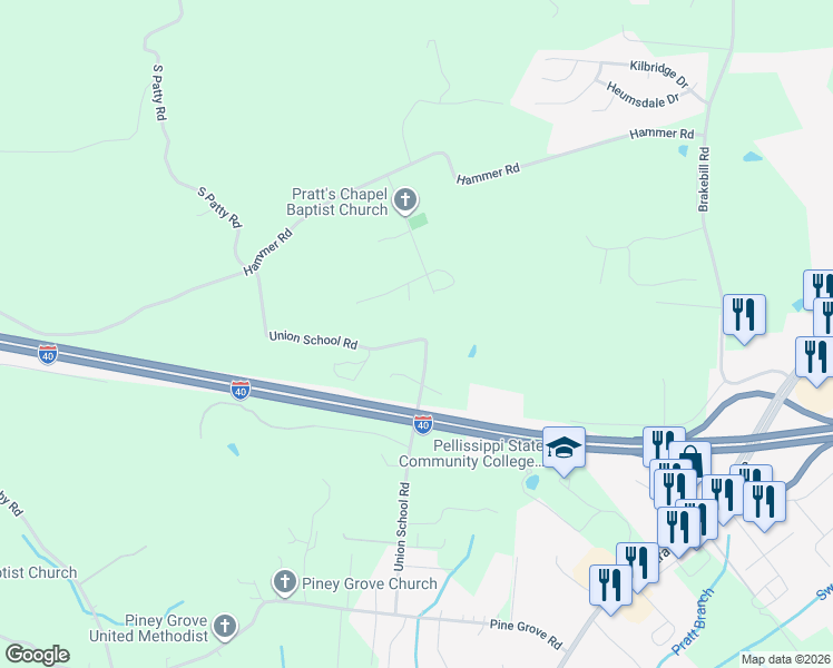 map of restaurants, bars, coffee shops, grocery stores, and more near 850 Union School Road in Knoxville
