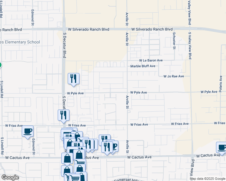 map of restaurants, bars, coffee shops, grocery stores, and more near 4483 Ginger Hills Avenue in Las Vegas