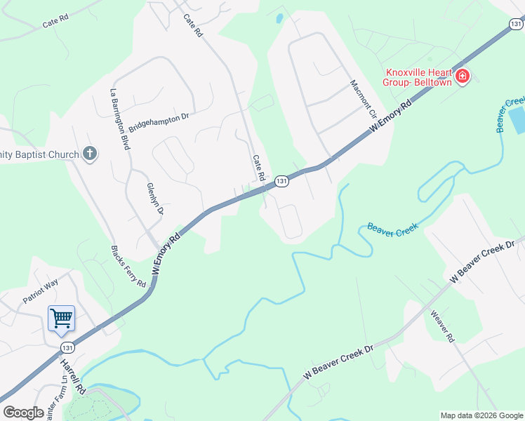 map of restaurants, bars, coffee shops, grocery stores, and more near 5300 West Emory Road in Powell