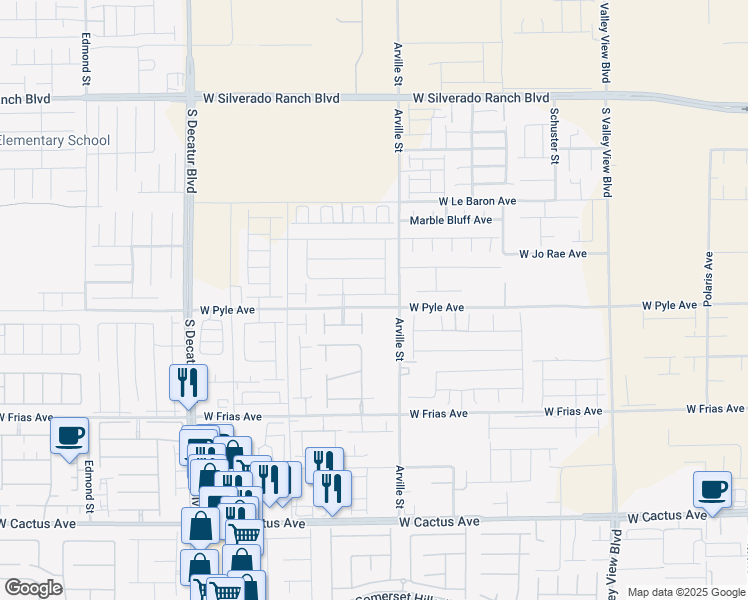map of restaurants, bars, coffee shops, grocery stores, and more near 4441 Ginger Hills Avenue in Las Vegas