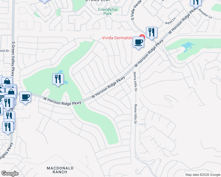 map of restaurants, bars, coffee shops, grocery stores, and more near 1818 Eagle Mesa Avenue in Henderson