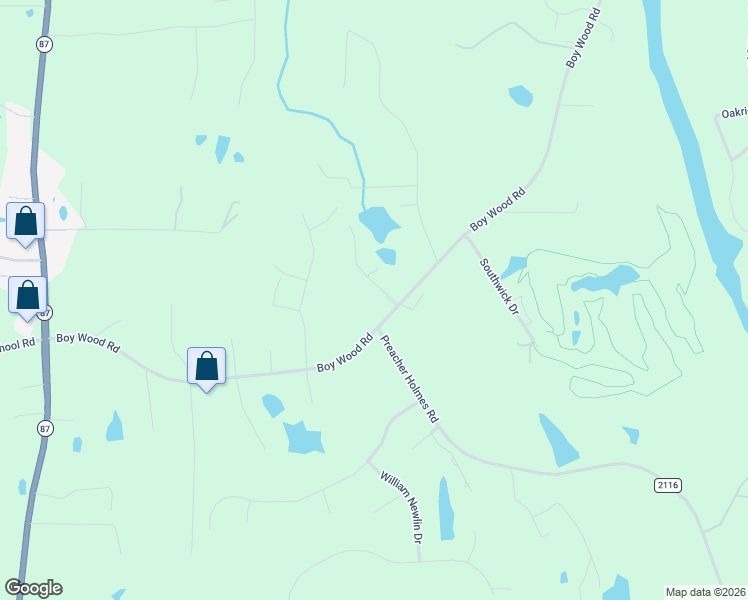 map of restaurants, bars, coffee shops, grocery stores, and more near 3267 Boywood Road in Graham