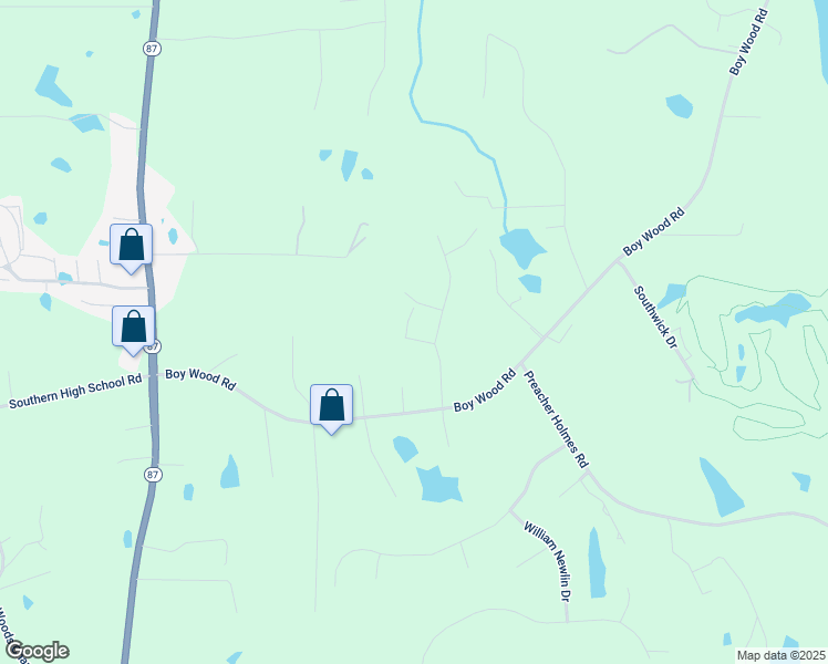 map of restaurants, bars, coffee shops, grocery stores, and more near 4125 Cinchester Court in Graham