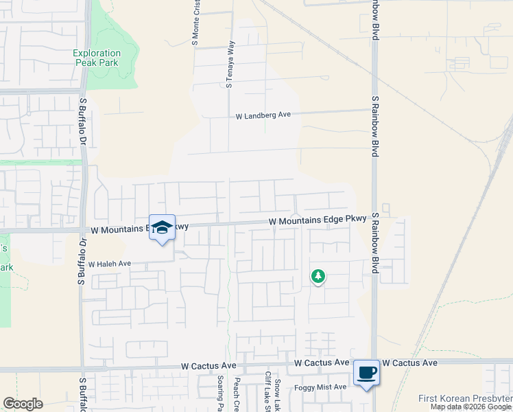 map of restaurants, bars, coffee shops, grocery stores, and more near 7271 West Elessar Avenue in Las Vegas