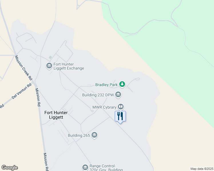 map of restaurants, bars, coffee shops, grocery stores, and more near Javelin Court in Jolon