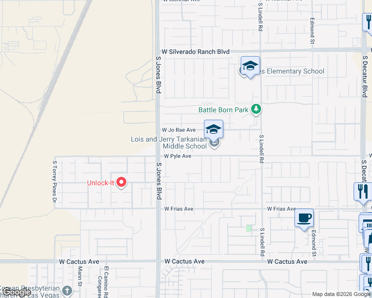 map of restaurants, bars, coffee shops, grocery stores, and more near 10073 Icicle Ridge Court in Las Vegas