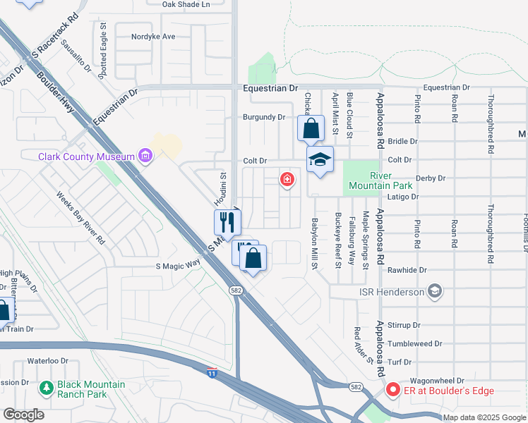 map of restaurants, bars, coffee shops, grocery stores, and more near 951 Las Palmas Avenue in Henderson