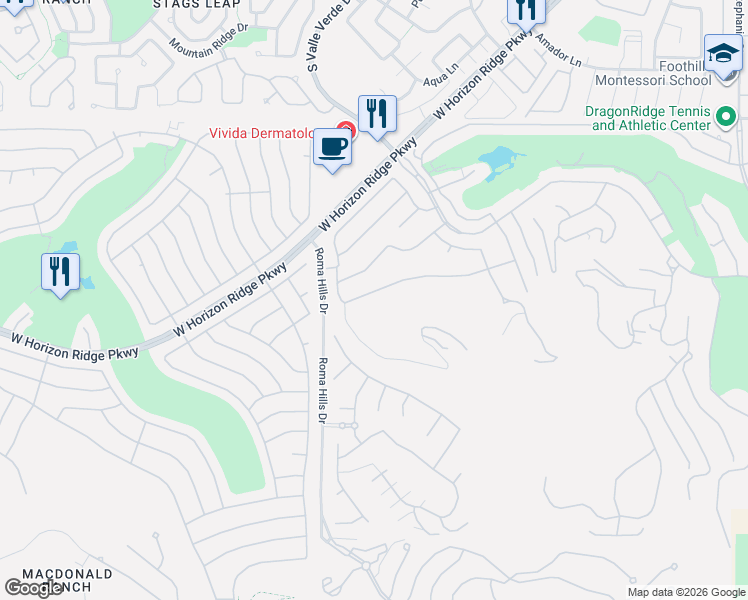 map of restaurants, bars, coffee shops, grocery stores, and more near 1733 Tangiers Drive in Henderson